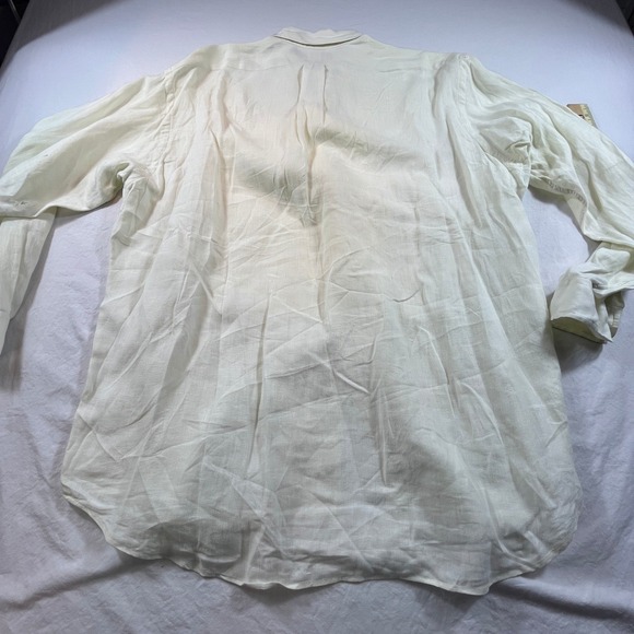Ralph Lauren Blaire Linen Button Down Shirt‎ Mens XL Ivory Beige Casual - Picture 9 of 9